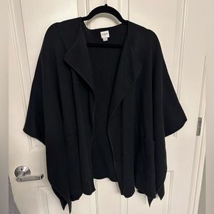 JCrew Black Open Front Poncho - Small/Medium